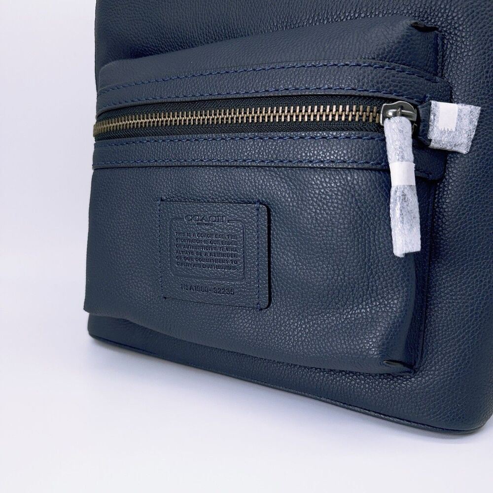 Coach 32235 Academy Backpack Style Midnight Navy Black Copper Pebbled Leather - Picture 5 of 11